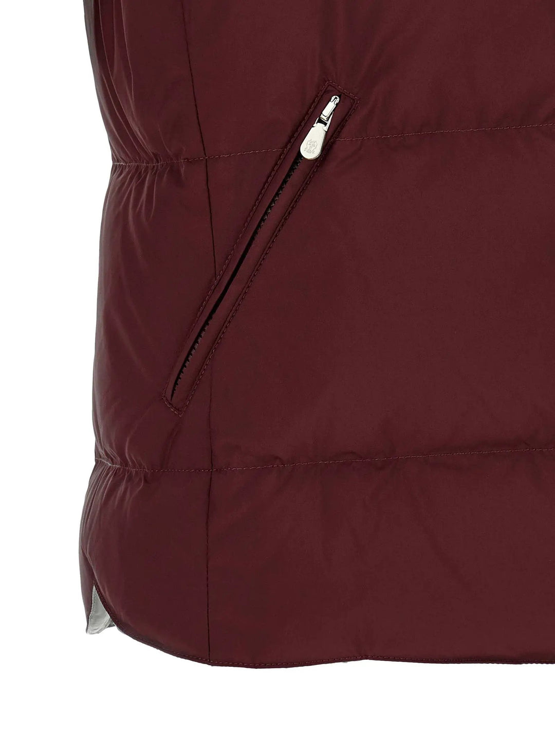 Brunello Cucinelli Sample Sale | Brunello Cucinelli Bordeaux Polyester Sleeveless Jacket - | Designer outlet