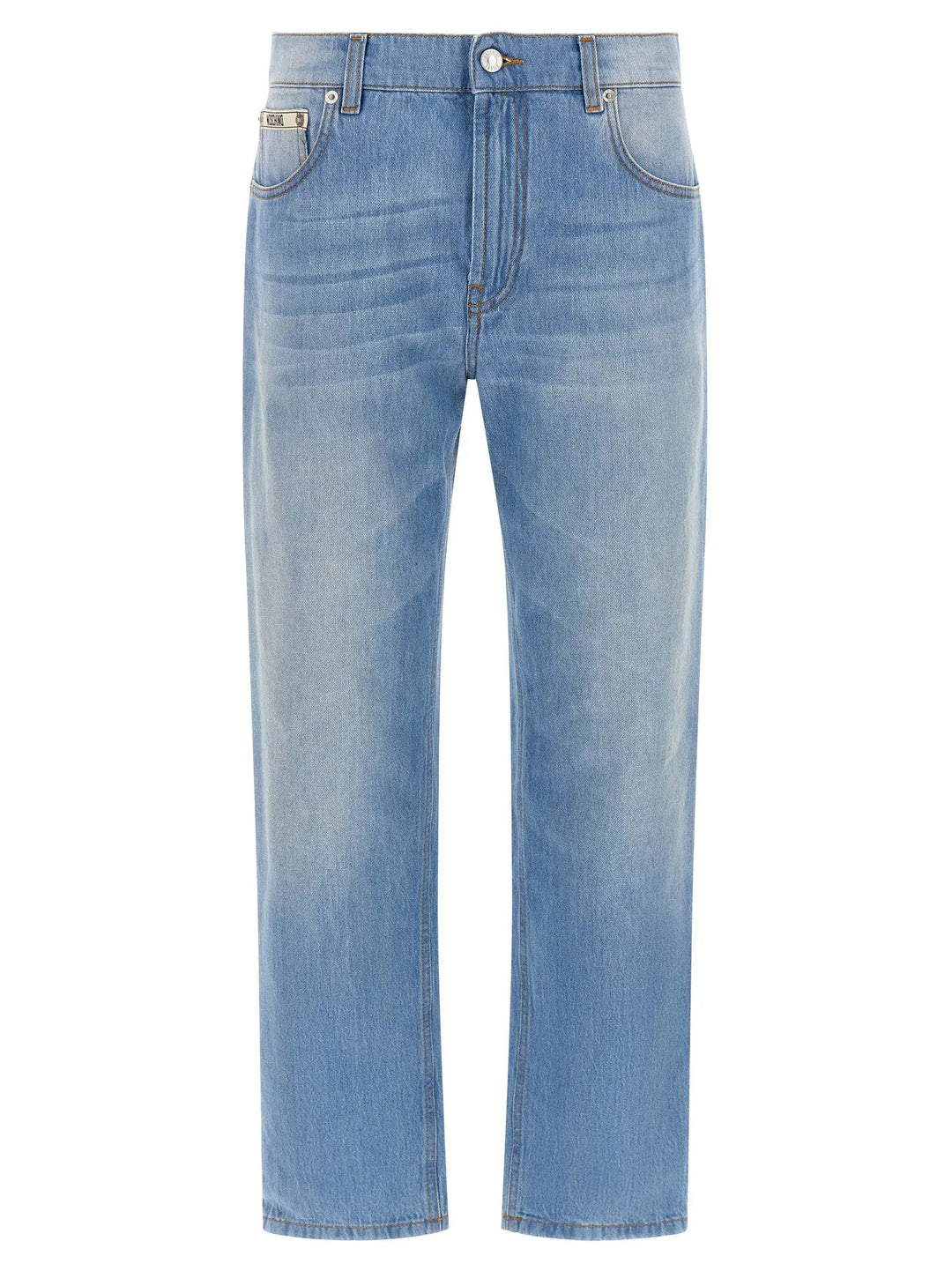 Moschino Sample Sale | Moschino Blue Cotton Straight-Leg Jeans - | Designer outlet