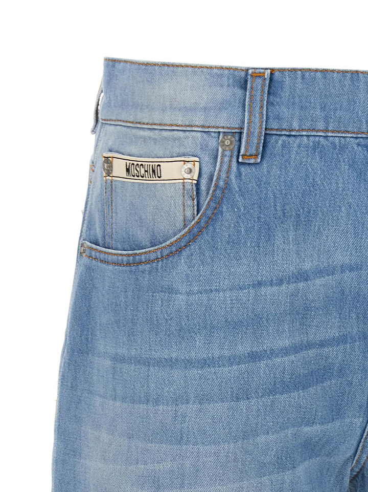 Moschino Sample Sale | Moschino Blue Cotton Straight-Leg Jeans - | Designer outlet