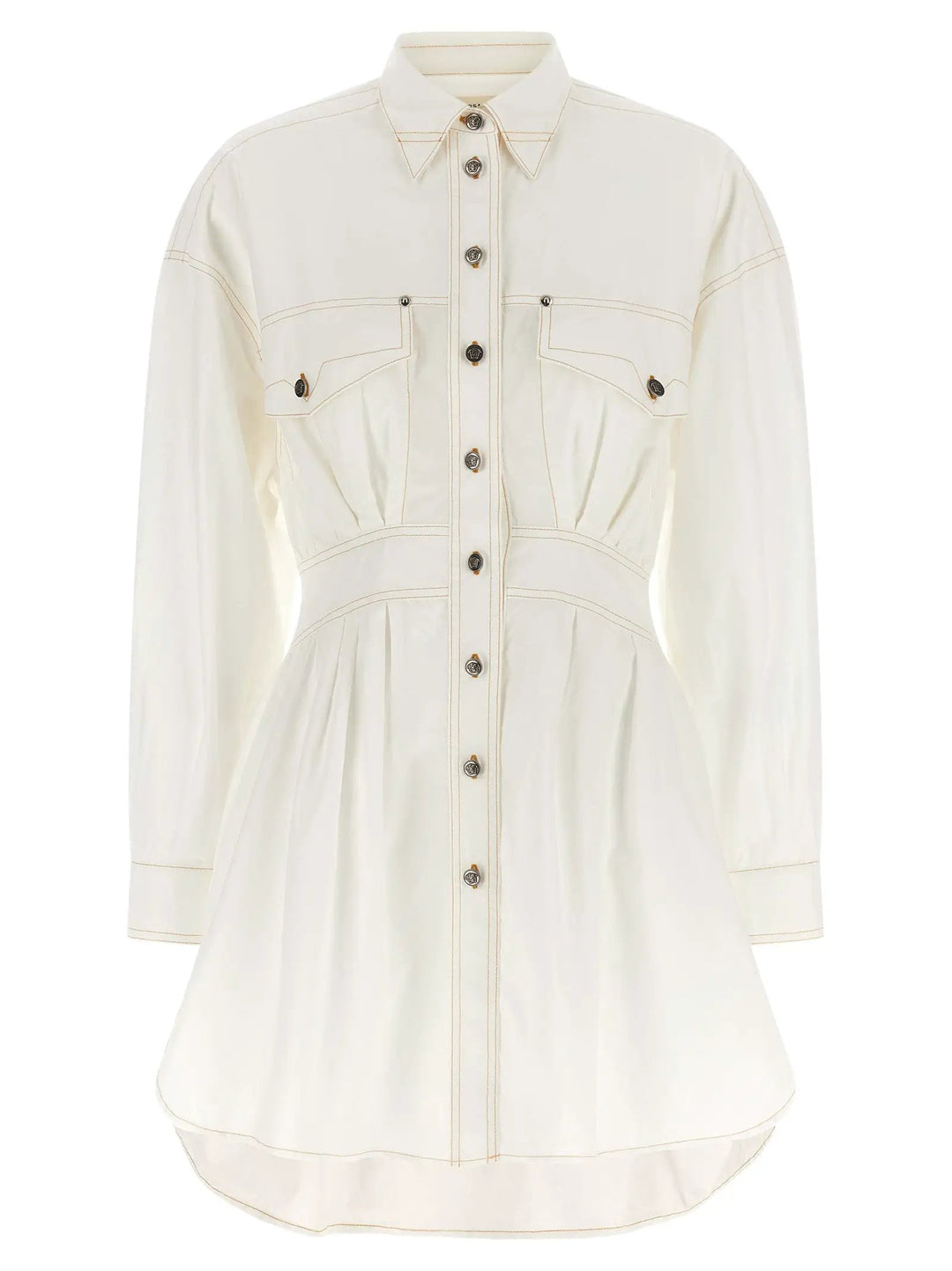 Versace Sample Sale | Versace White Cotton Short Dress - | Designer outlet