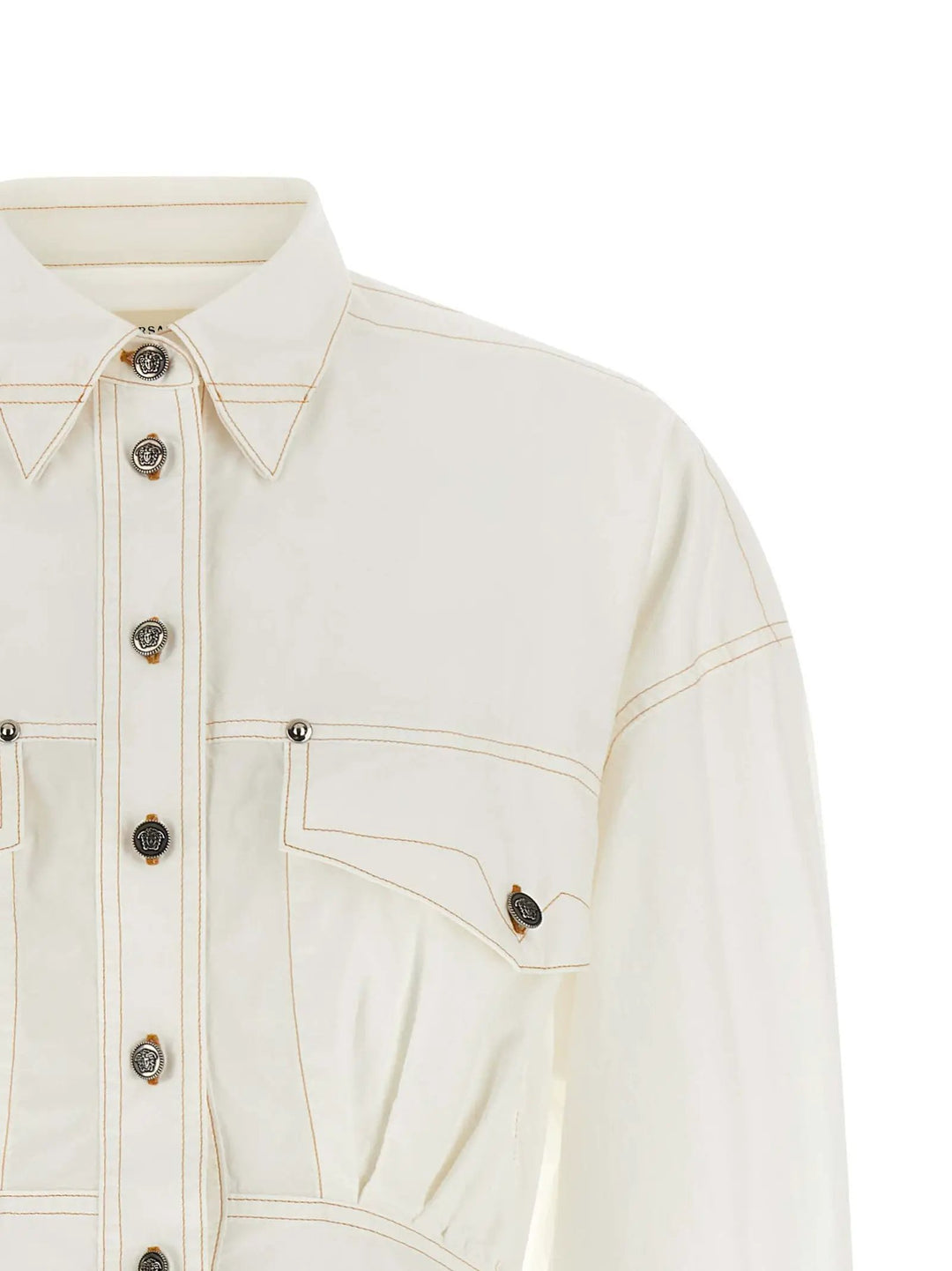 Versace Sample Sale | Versace White Cotton Short Dress - | Designer outlet