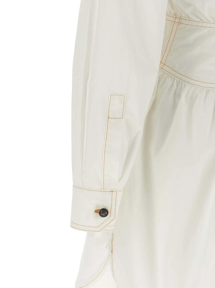 Versace Sample Sale | Versace White Cotton Short Dress - | Designer outlet