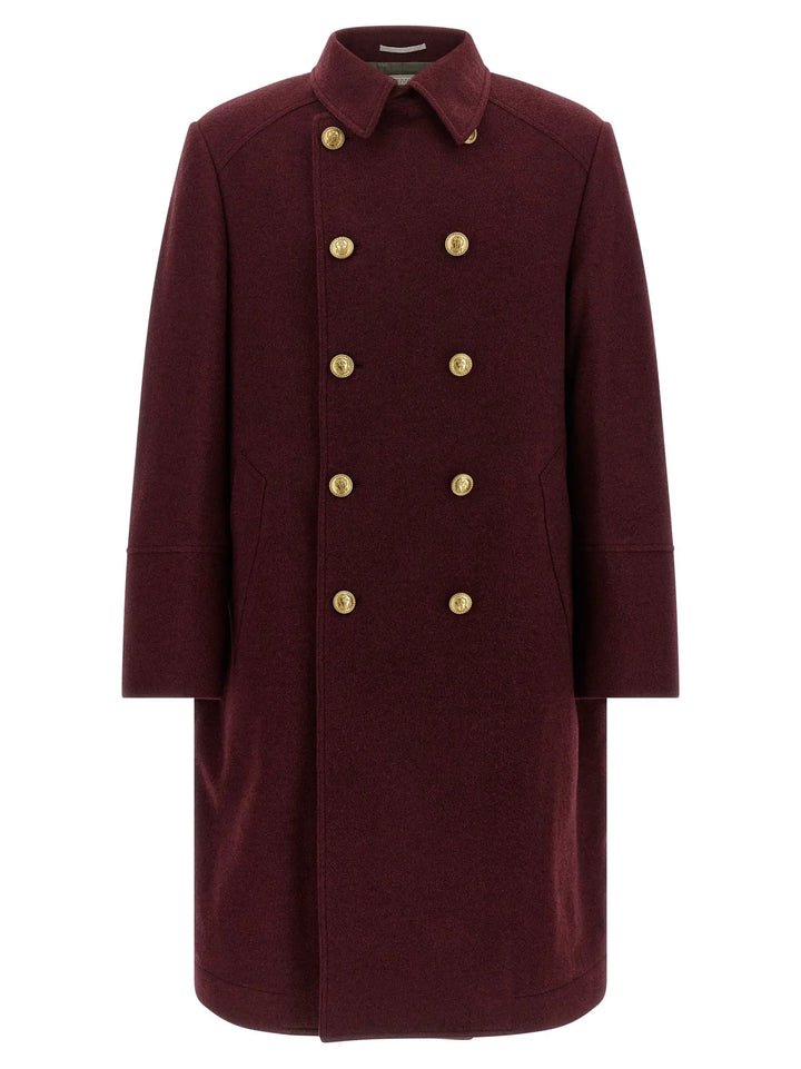 Brunello Cucinelli Sample Sale | Brunello Cucinelli Bordeaux Cashmere Coat - | Designer outlet