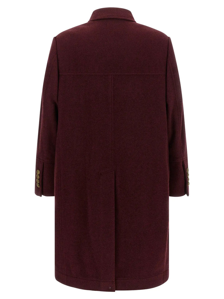 Brunello Cucinelli Sample Sale | Brunello Cucinelli Bordeaux Cashmere Coat - | Designer outlet