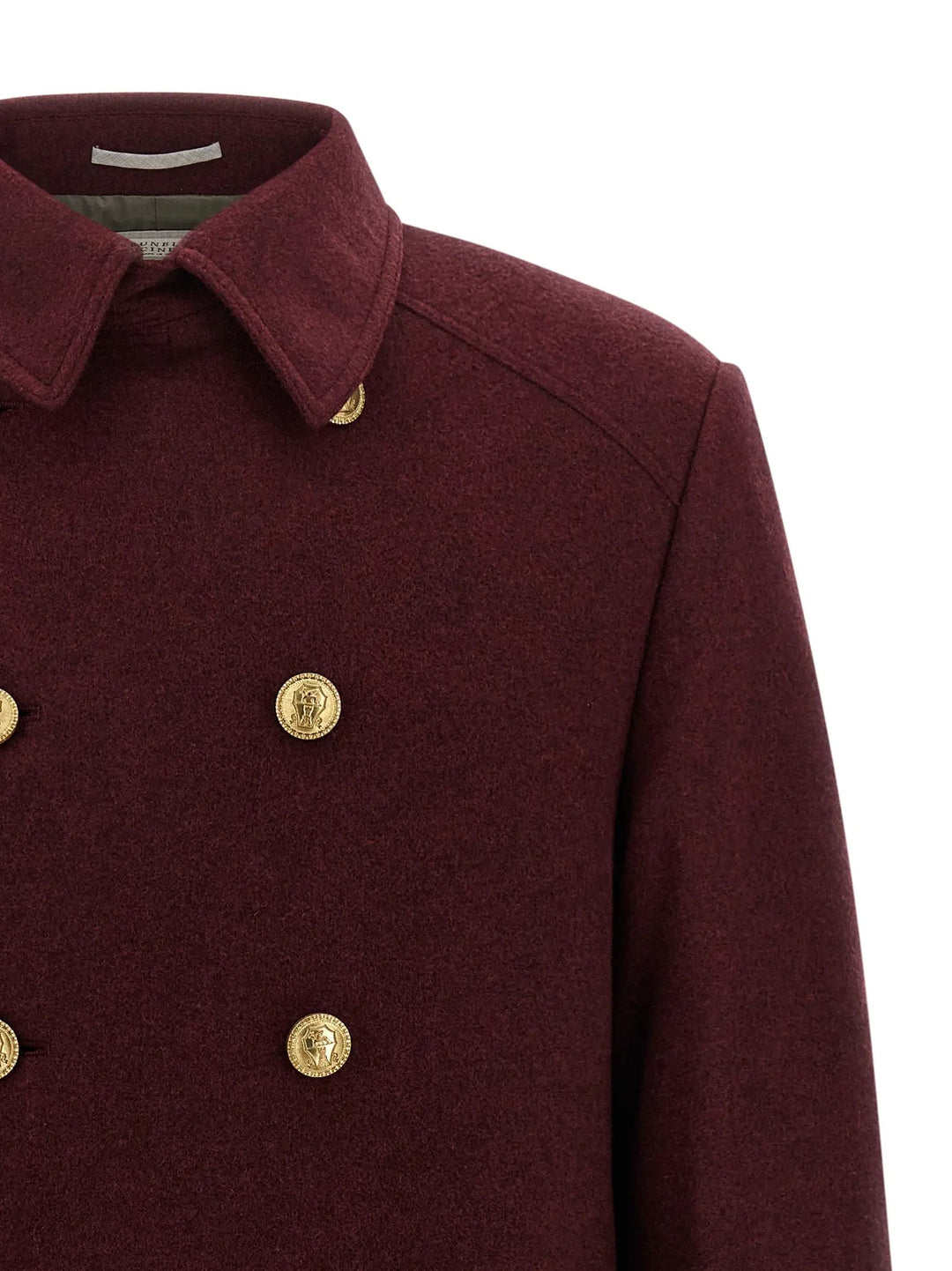 Brunello Cucinelli Sample Sale | Brunello Cucinelli Bordeaux Cashmere Coat - | Designer outlet