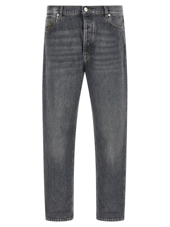 Brunello Cucinelli Sample Sale | Brunello Cucinelli Gray Cotton Straight-Leg Jeans - | Designer outlet