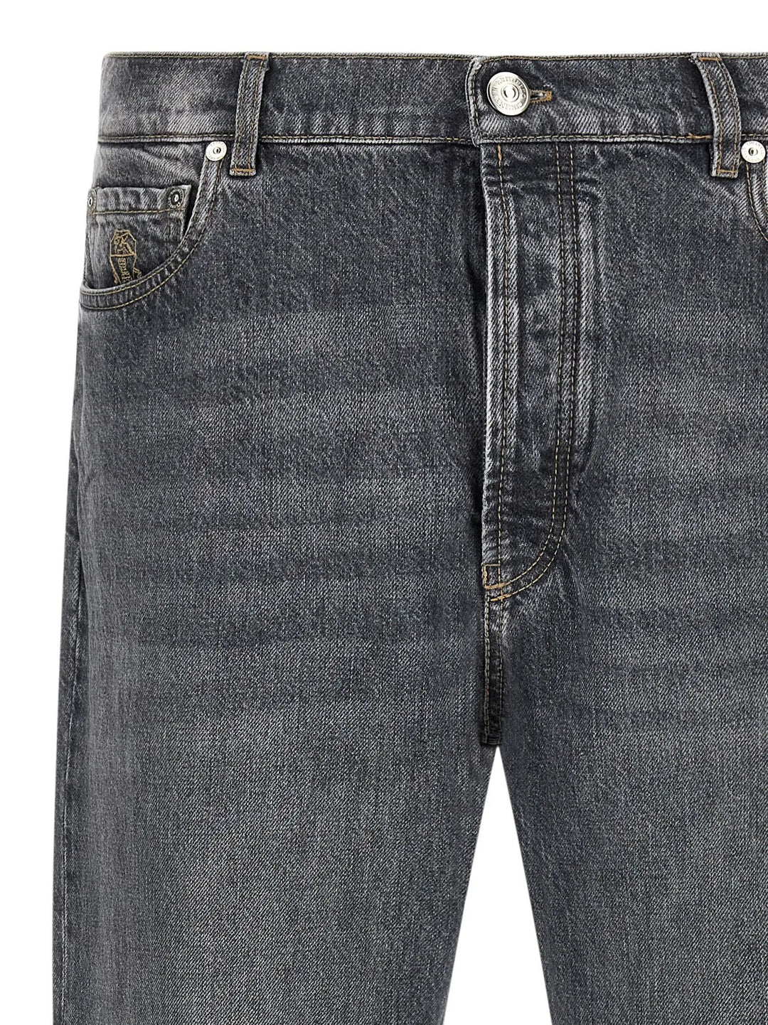 Brunello Cucinelli Sample Sale | Brunello Cucinelli Gray Cotton Straight-Leg Jeans - | Designer outlet