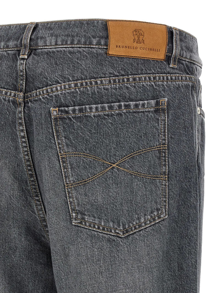 Brunello Cucinelli Sample Sale | Brunello Cucinelli Gray Cotton Straight-Leg Jeans - | Designer outlet