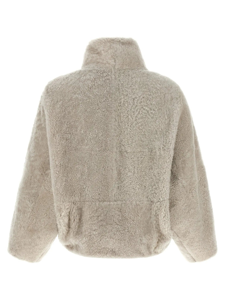 Brunello Cucinelli Sample Sale | Brunello Cucinelli Beige Lamb Leather Full-Length Jacket - | Designer outlet