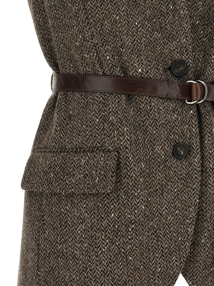 Brunello Cucinelli Sample Sale | Brunello Cucinelli Brown Virgin Wool Sleeveless Jacket - | Designer outlet