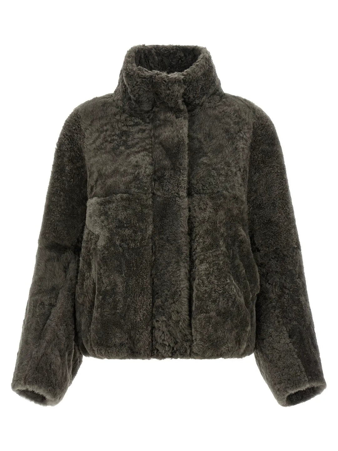 Brunello Cucinelli Sample Sale | Brunello Cucinelli Gray Lamb Leather Full-Length Jacket - | Designer outlet