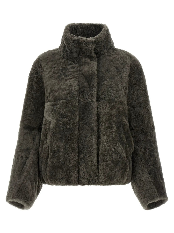 Brunello Cucinelli Sample Sale | Brunello Cucinelli Gray Lamb Leather Full-Length Jacket - | Designer outlet