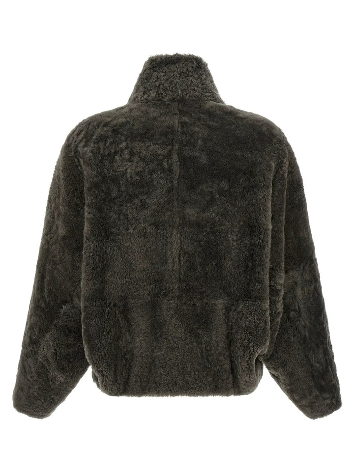 Brunello Cucinelli Sample Sale | Brunello Cucinelli Gray Lamb Leather Full-Length Jacket - | Designer outlet