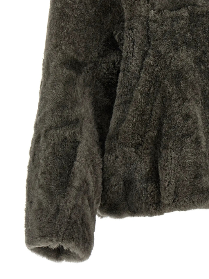 Brunello Cucinelli Sample Sale | Brunello Cucinelli Gray Lamb Leather Full-Length Jacket - | Designer outlet
