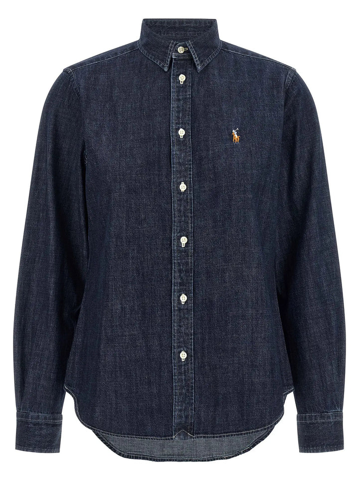 Polo Ralph Lauren Sample Sale | Polo Ralph Lauren Blue Cotton Blouse - | Designer outlet