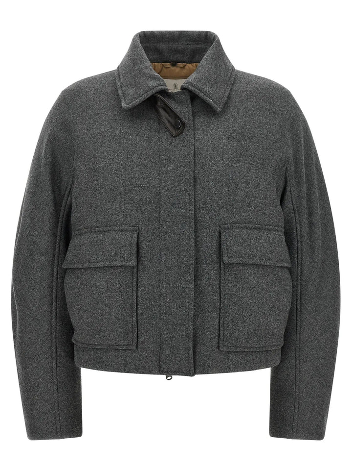 Brunello Cucinelli Sample Sale | Brunello Cucinelli Gray Virgin Wool Full-Length Jacket - | Designer outlet
