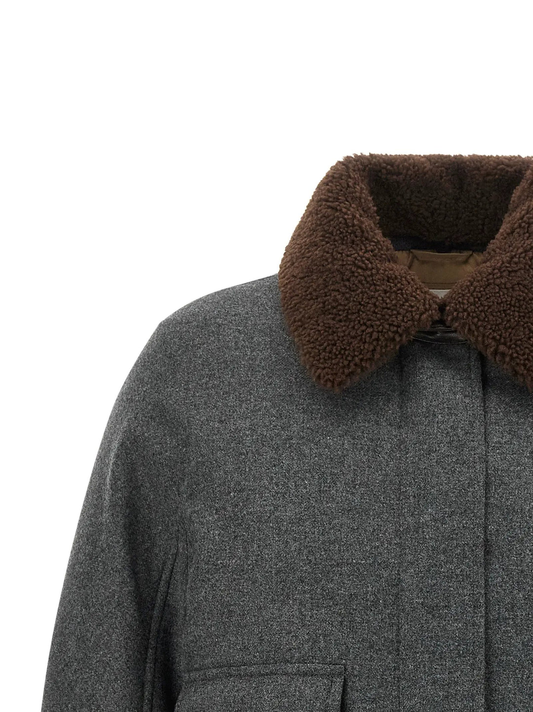 Brunello Cucinelli Sample Sale | Brunello Cucinelli Gray Virgin Wool Full-Length Jacket - | Designer outlet