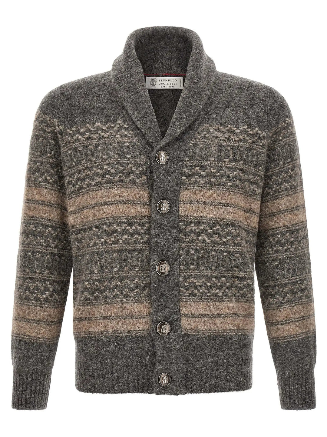 Brunello Cucinelli Sample Sale | Brunello Cucinelli Gray Alpaca Leather Cardigan - | Designer outlet