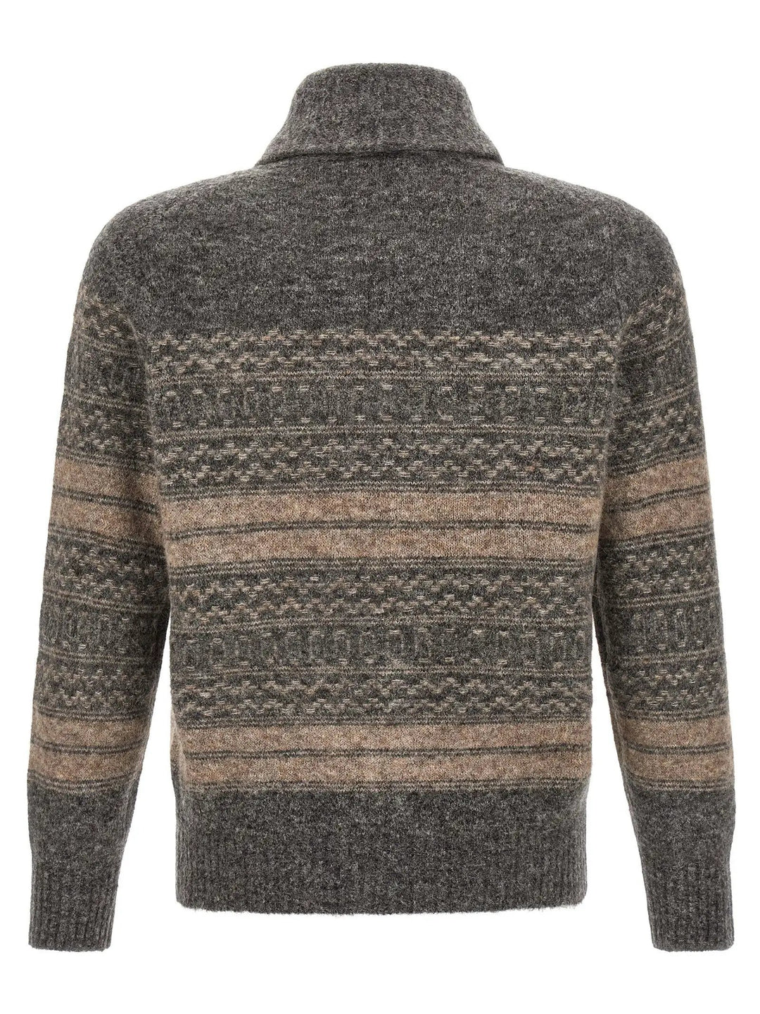 Brunello Cucinelli Sample Sale | Brunello Cucinelli Gray Alpaca Leather Cardigan - | Designer outlet