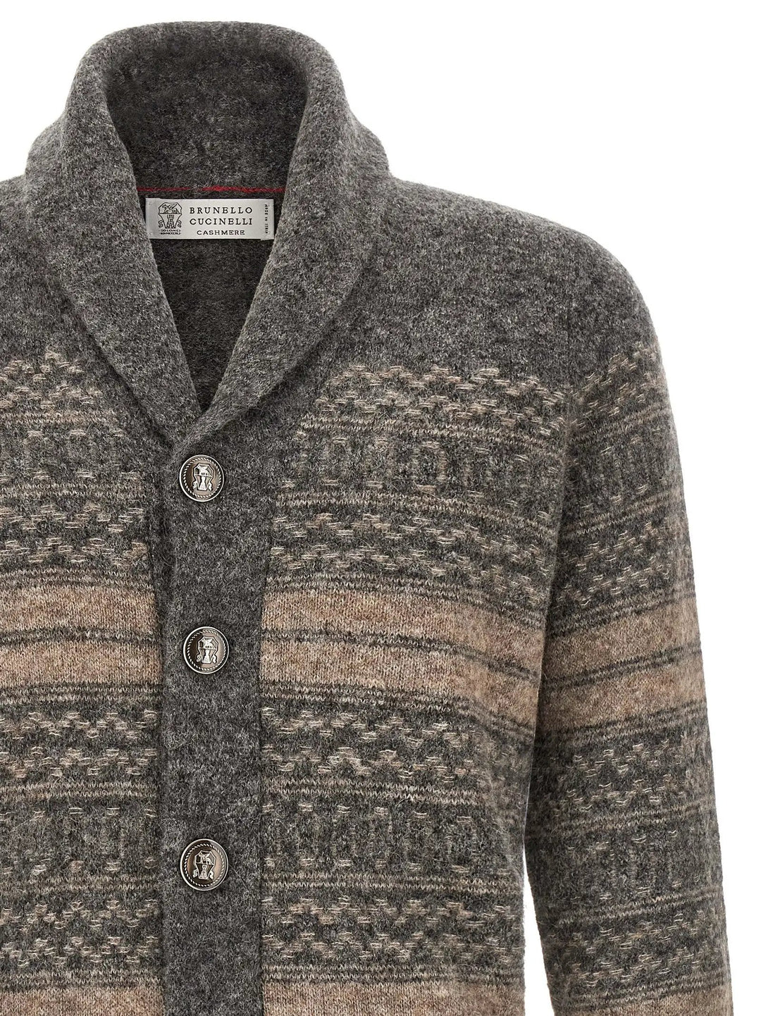 Brunello Cucinelli Sample Sale | Brunello Cucinelli Gray Alpaca Leather Cardigan - | Designer outlet