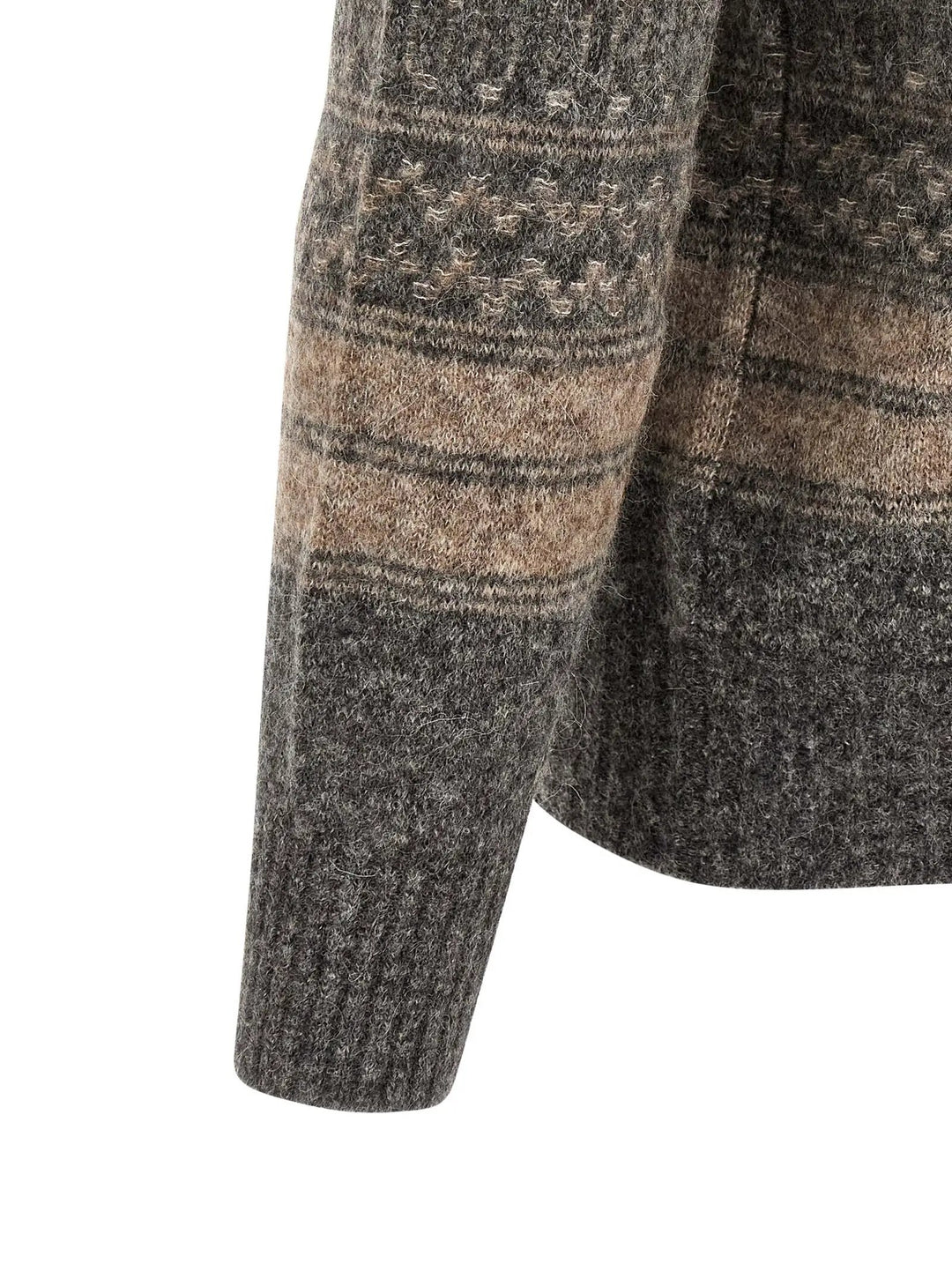 Brunello Cucinelli Sample Sale | Brunello Cucinelli Gray Alpaca Leather Cardigan - | Designer outlet