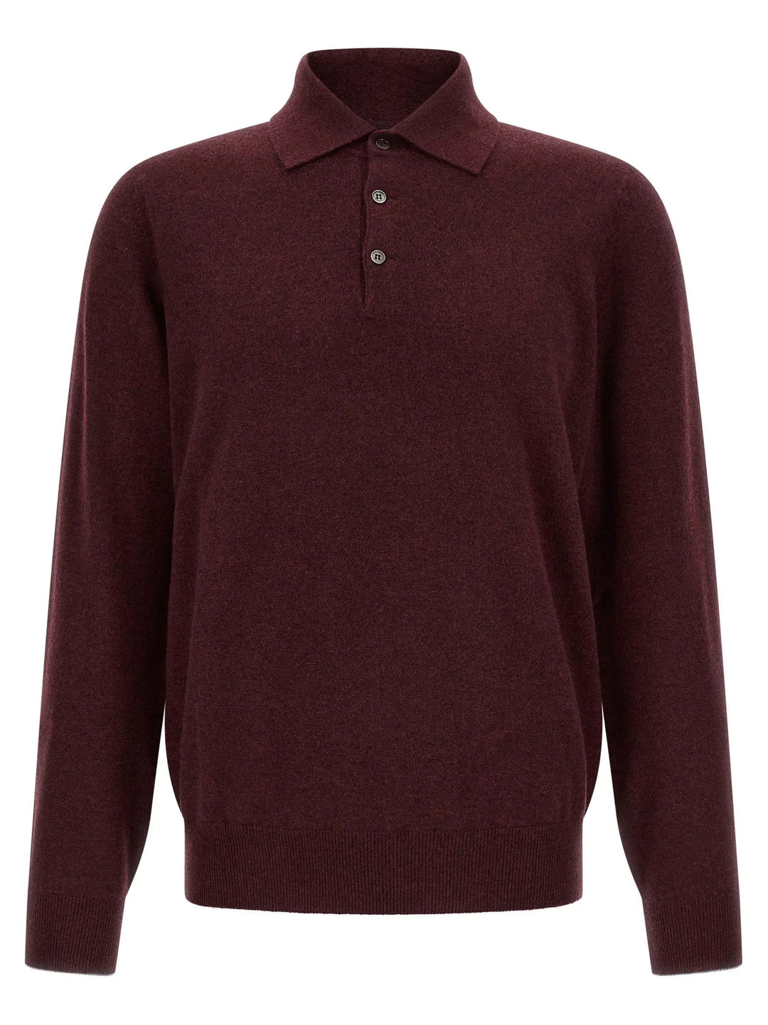 Brunello Cucinelli Sample Sale | Brunello Cucinelli Bordeaux Cashmere Polo Shirt - | Designer outlet