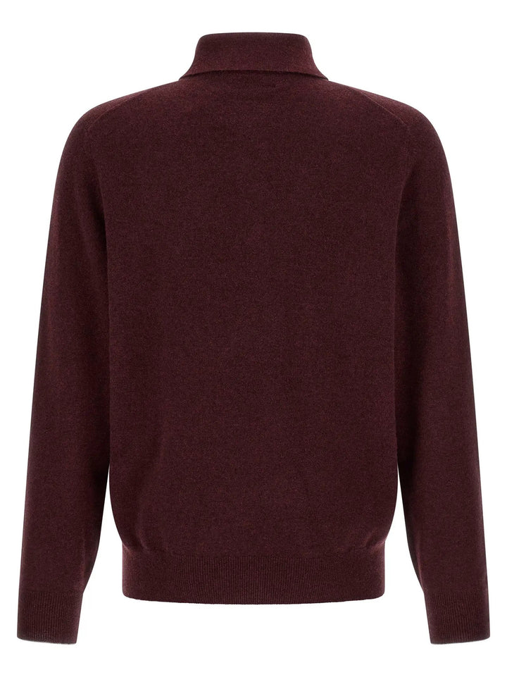 Brunello Cucinelli Sample Sale | Brunello Cucinelli Bordeaux Cashmere Polo Shirt - | Designer outlet