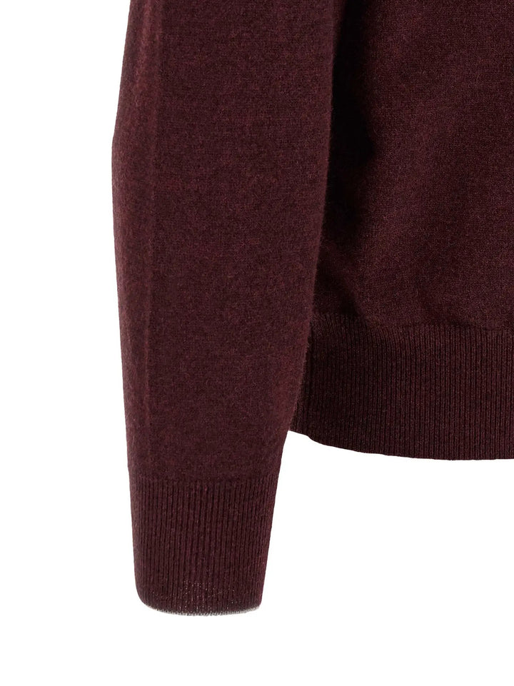 Brunello Cucinelli Sample Sale | Brunello Cucinelli Bordeaux Cashmere Polo Shirt - | Designer outlet