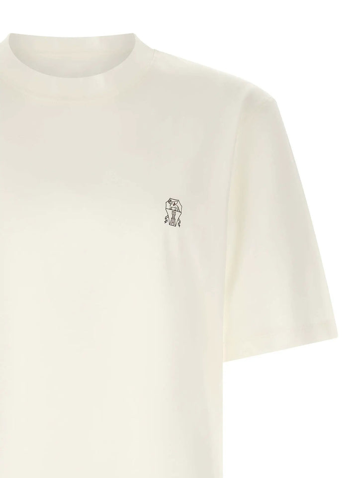 Brunello Cucinelli Sample Sale | Brunello Cucinelli White Cotton T-Shirt - | Designer outlet