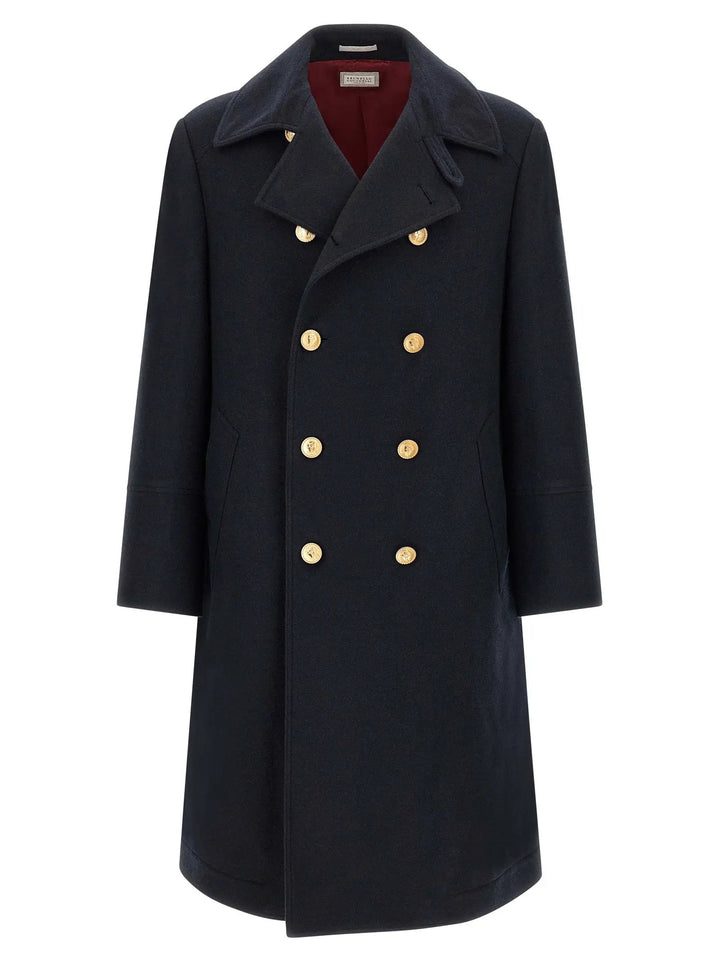 Brunello Cucinelli Sample Sale | Brunello Cucinelli Blue Cashmere Coat - | Designer outlet