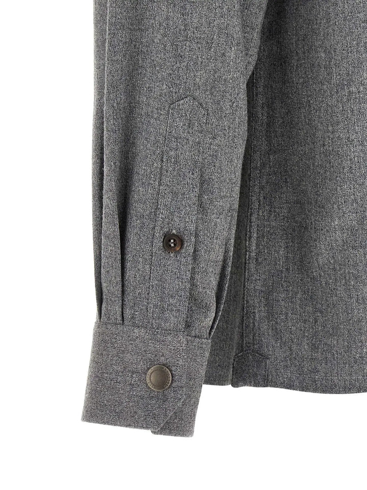 Brunello Cucinelli Sample Sale | Brunello Cucinelli Gray Virgin Wool Blouse - | Designer outlet