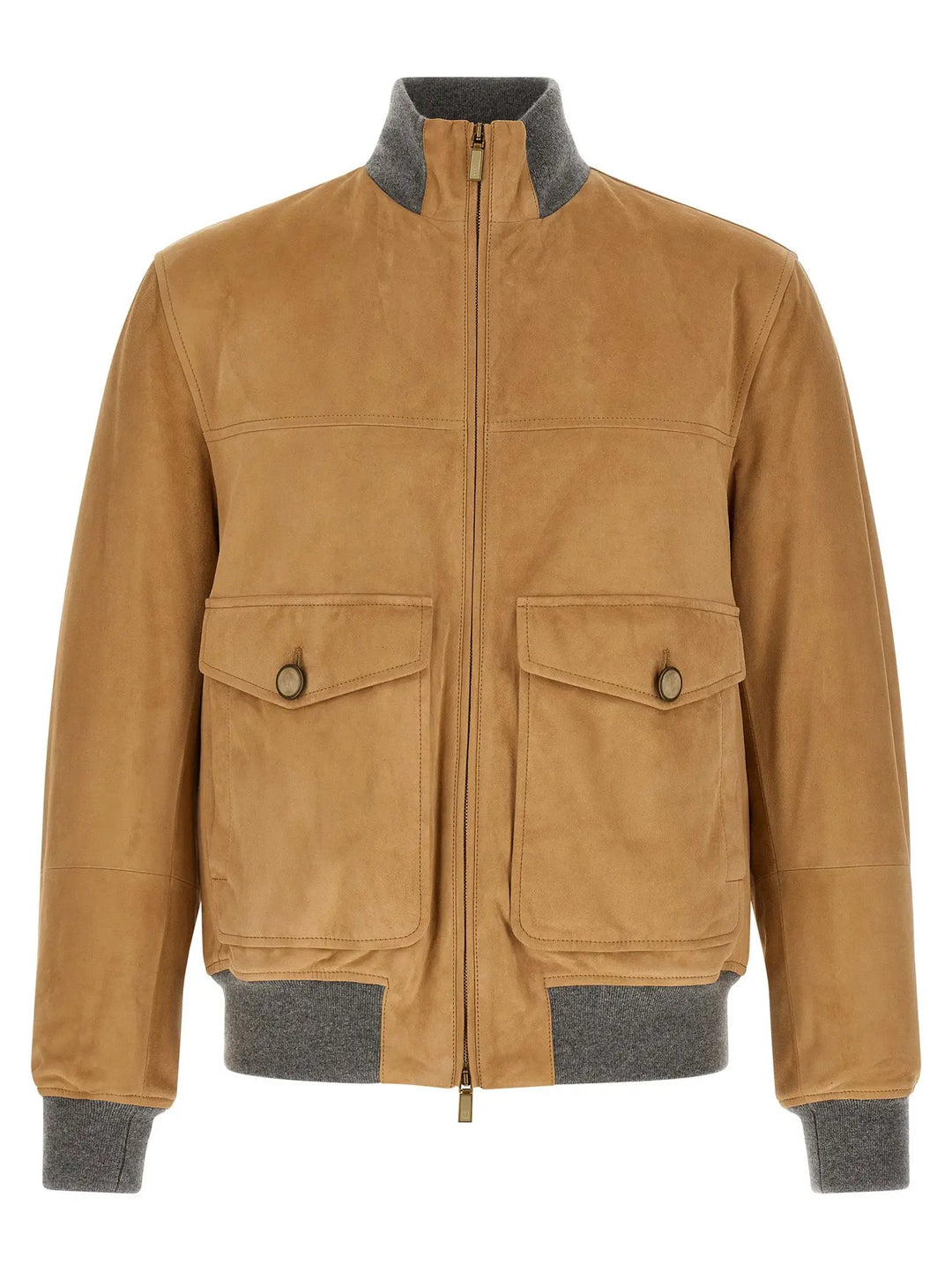 Brunello Cucinelli Sample Sale | Brunello Cucinelli Beige Lamb Leather Leather Jacket - | Designer outlet