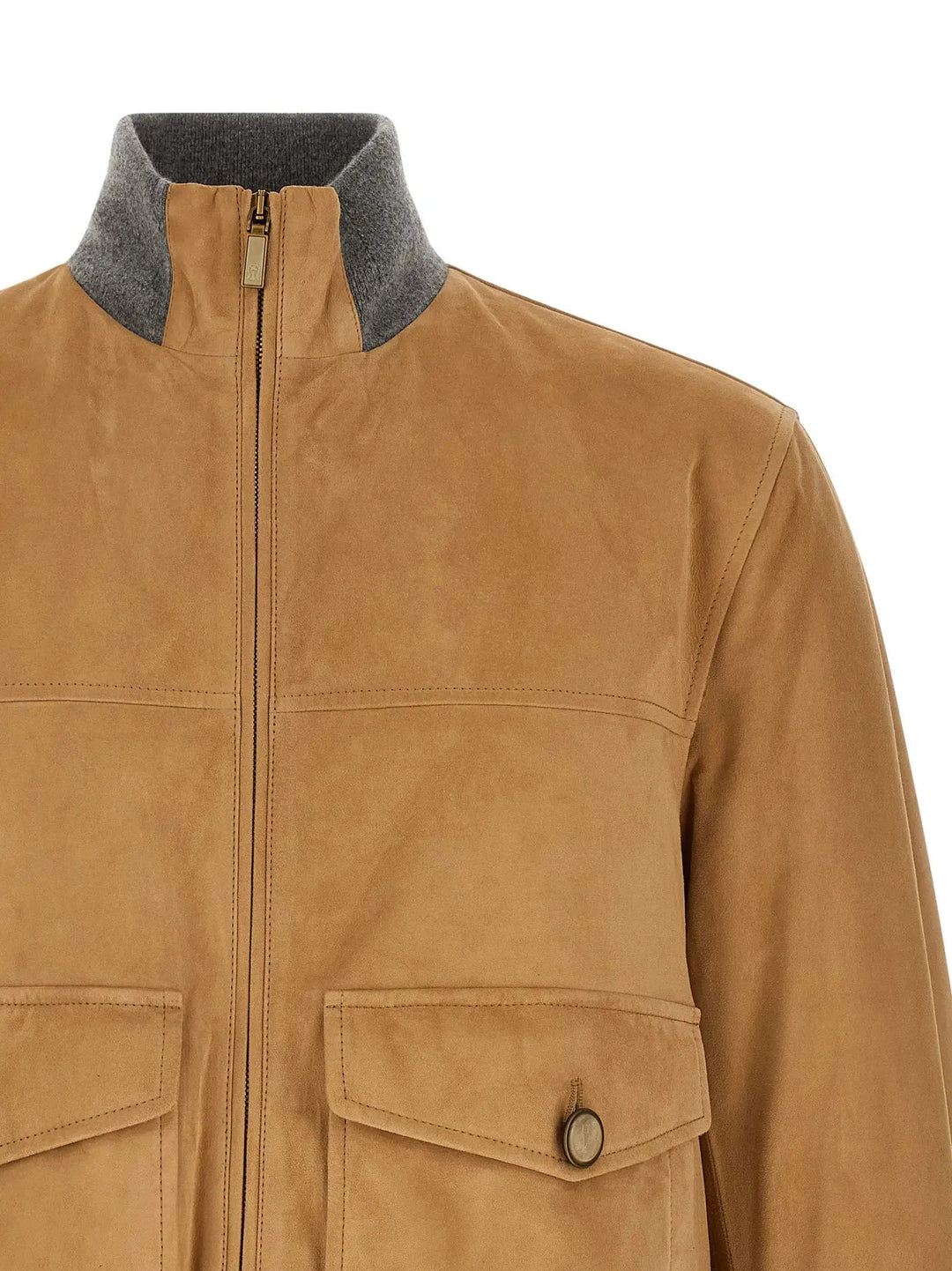 Brunello Cucinelli Sample Sale | Brunello Cucinelli Beige Lamb Leather Leather Jacket - | Designer outlet