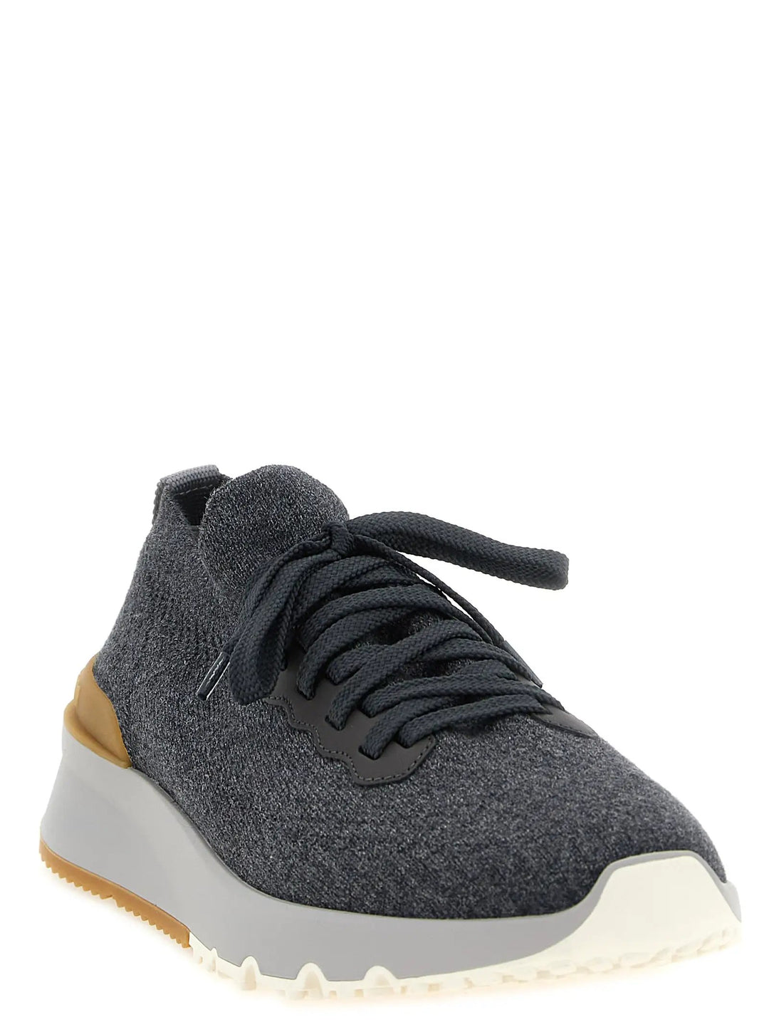 Brunello Cucinelli Sample Sale | Brunello Cucinelli Gray Cotton Athletic Sneakers - | Designer outlet