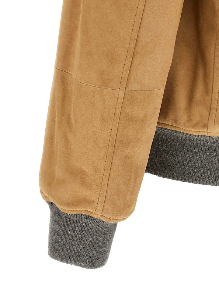 Brunello Cucinelli Sample Sale | Brunello Cucinelli Beige Lamb Leather Leather Jacket - | Designer outlet