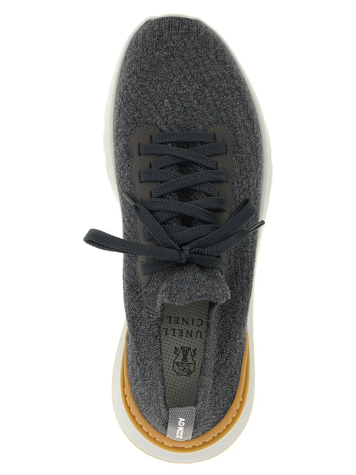 Brunello Cucinelli Sample Sale | Brunello Cucinelli Gray Cotton Athletic Sneakers - | Designer outlet