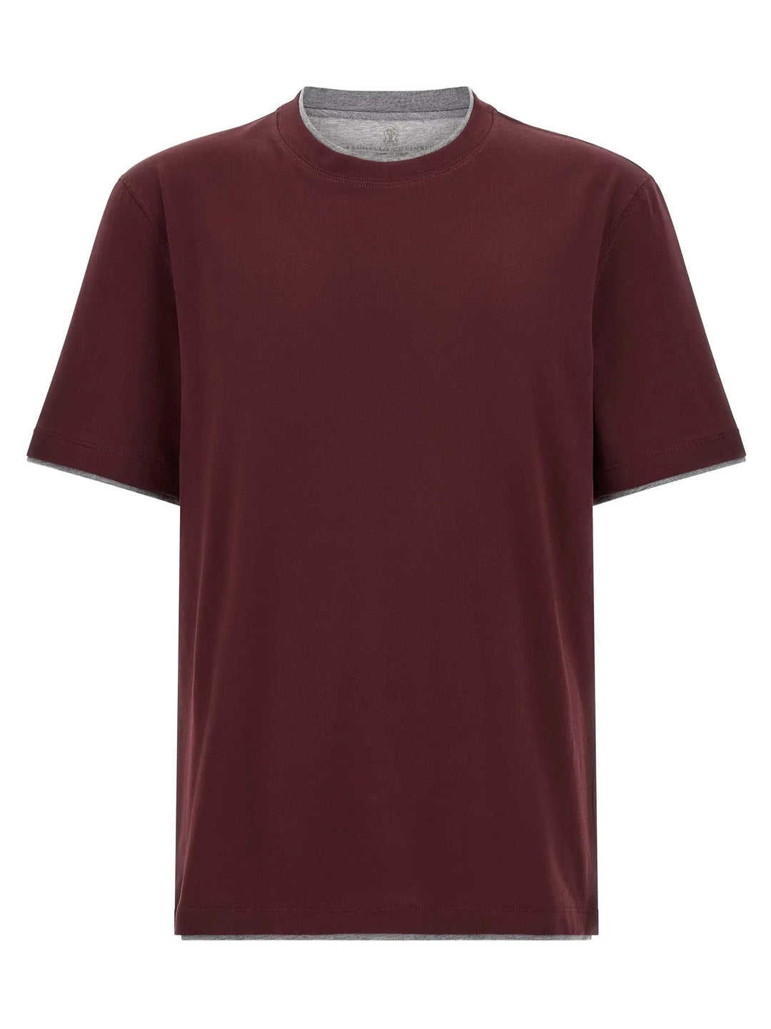 Brunello Cucinelli Sample Sale | Brunello Cucinelli Bordeaux Cotton T-Shirt - | Designer outlet