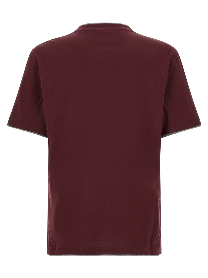 Brunello Cucinelli Sample Sale | Brunello Cucinelli Bordeaux Cotton T-Shirt - | Designer outlet