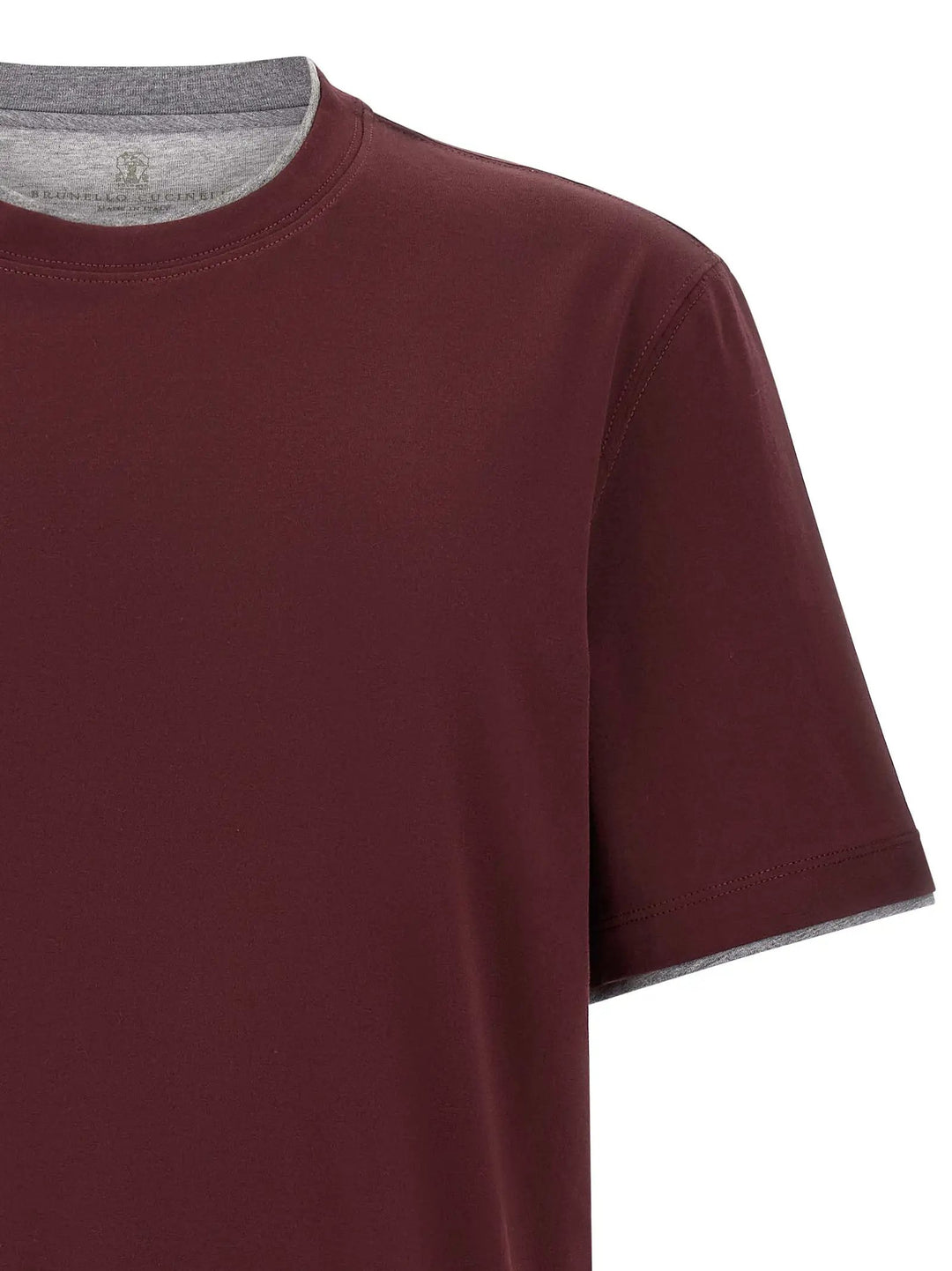 Brunello Cucinelli Sample Sale | Brunello Cucinelli Bordeaux Cotton T-Shirt - | Designer outlet