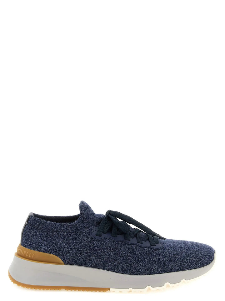 Brunello Cucinelli Sample Sale | Brunello Cucinelli Blue Wool Athletic Sneakers - | Designer outlet