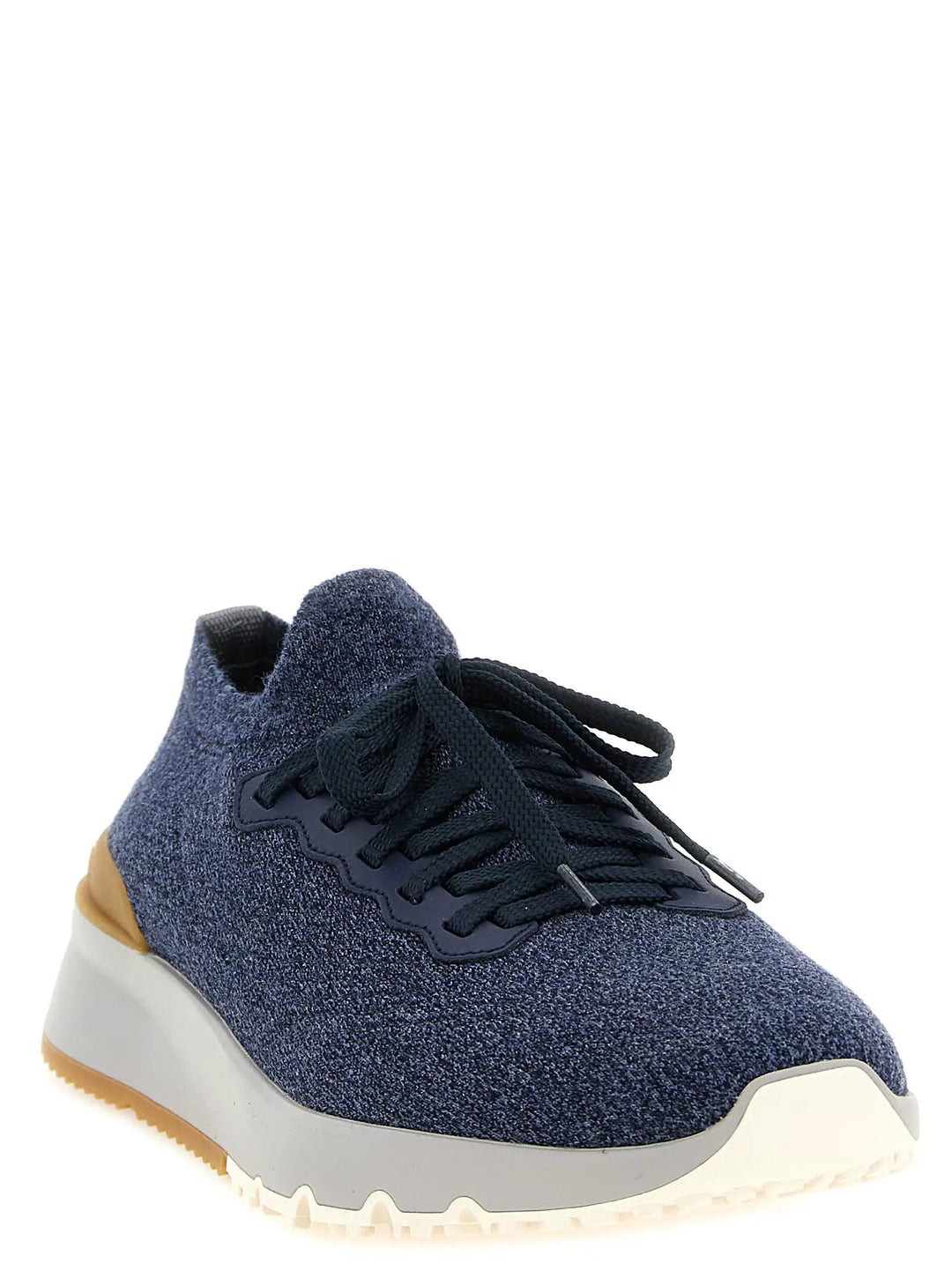 Brunello Cucinelli Sample Sale | Brunello Cucinelli Blue Wool Athletic Sneakers - | Designer outlet