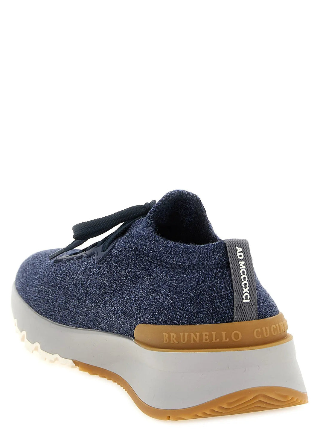 Brunello Cucinelli Sample Sale | Brunello Cucinelli Blue Wool Athletic Sneakers - | Designer outlet