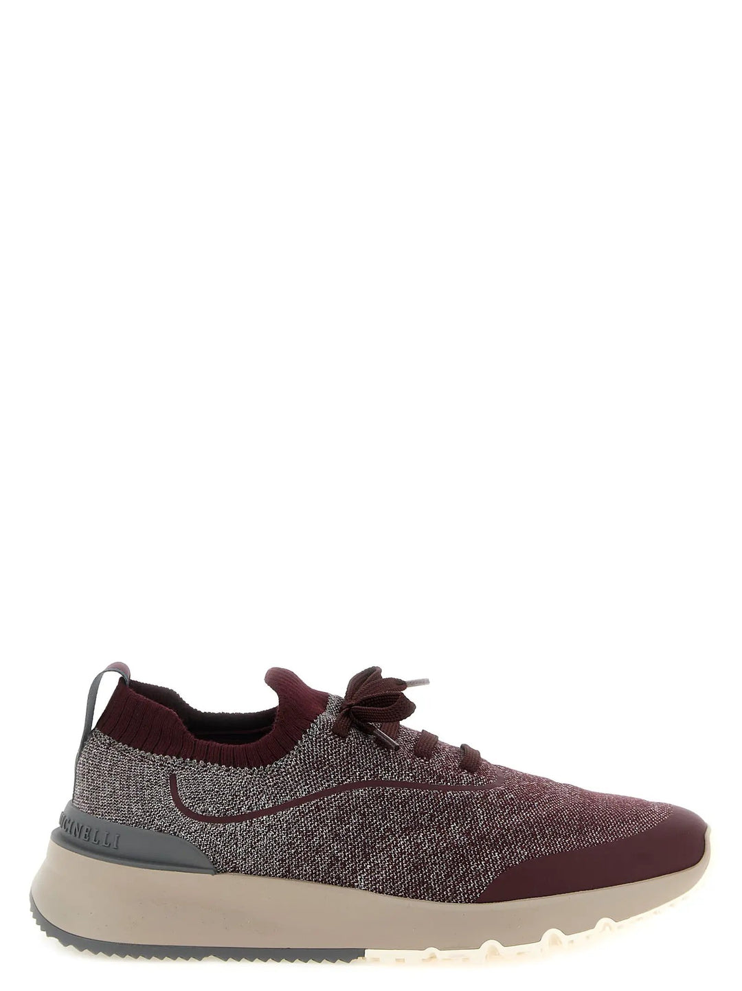 Brunello Cucinelli Sample Sale | Brunello Cucinelli Bordeaux Cotton Athletic Sneakers - | Designer outlet