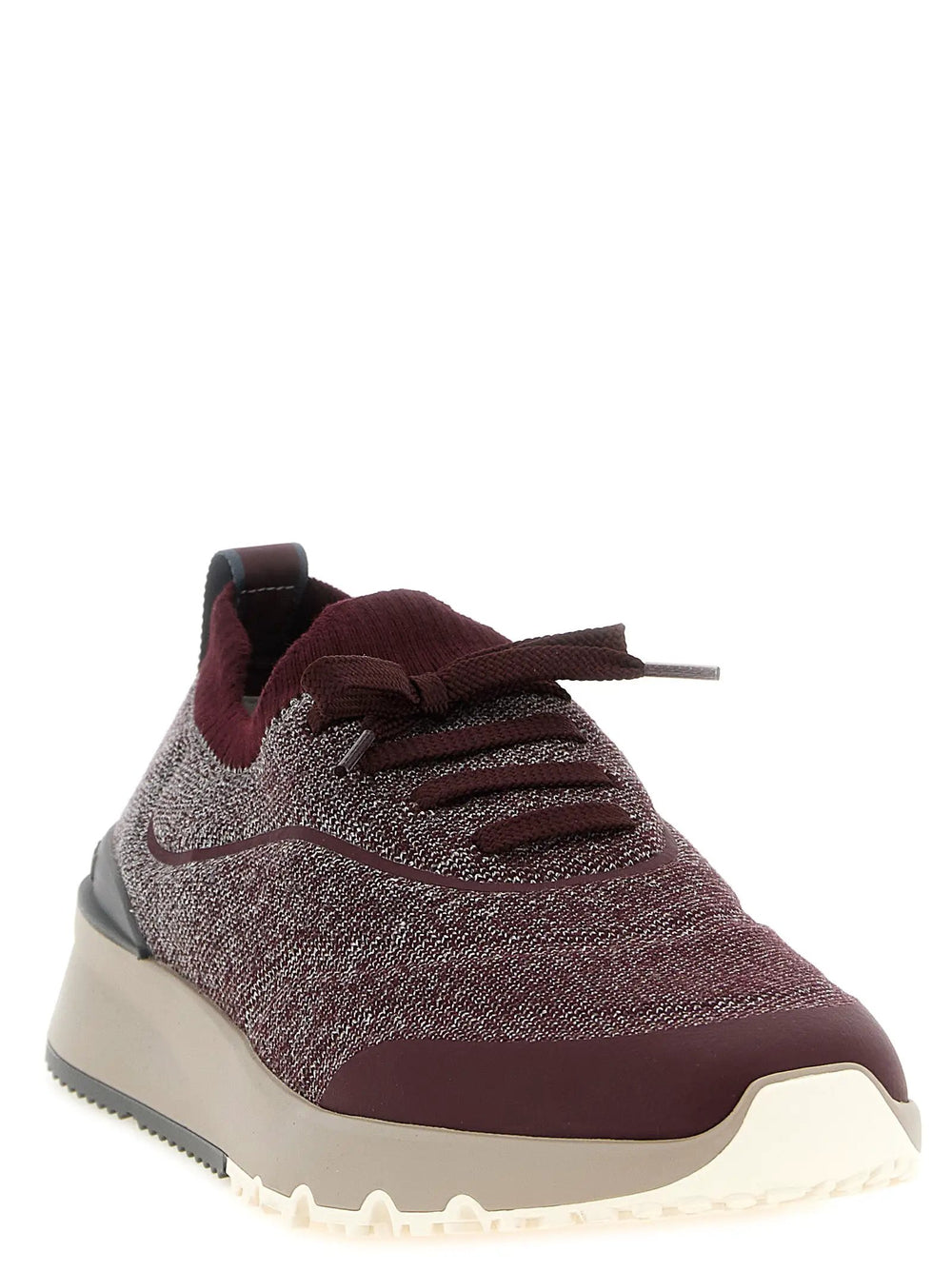Brunello Cucinelli Sample Sale | Brunello Cucinelli Bordeaux Cotton Athletic Sneakers - | Designer outlet