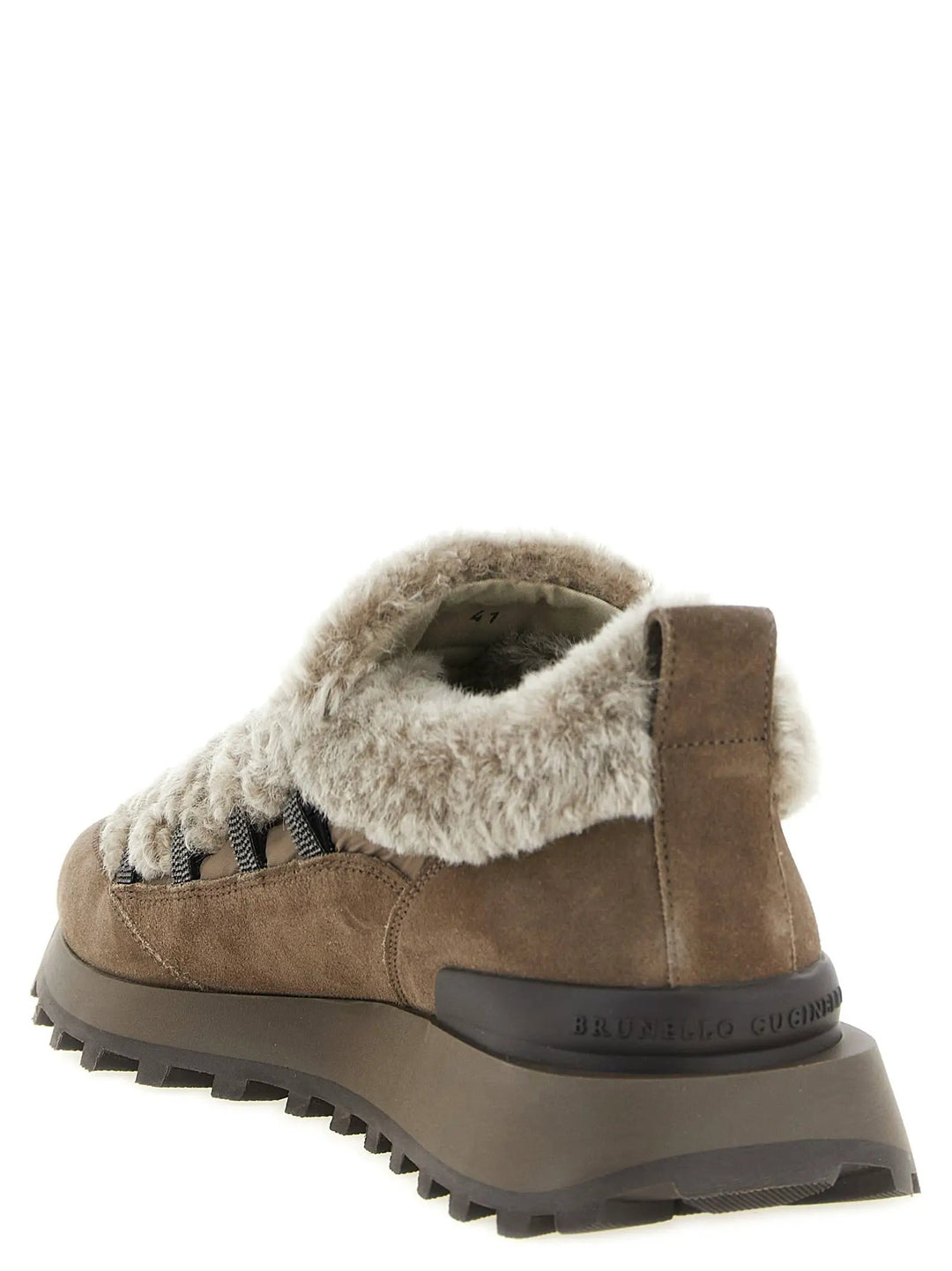Brunello Cucinelli Sample Sale | Brunello Cucinelli Brown Calfskin Chunky Sneakers - | Designer outlet