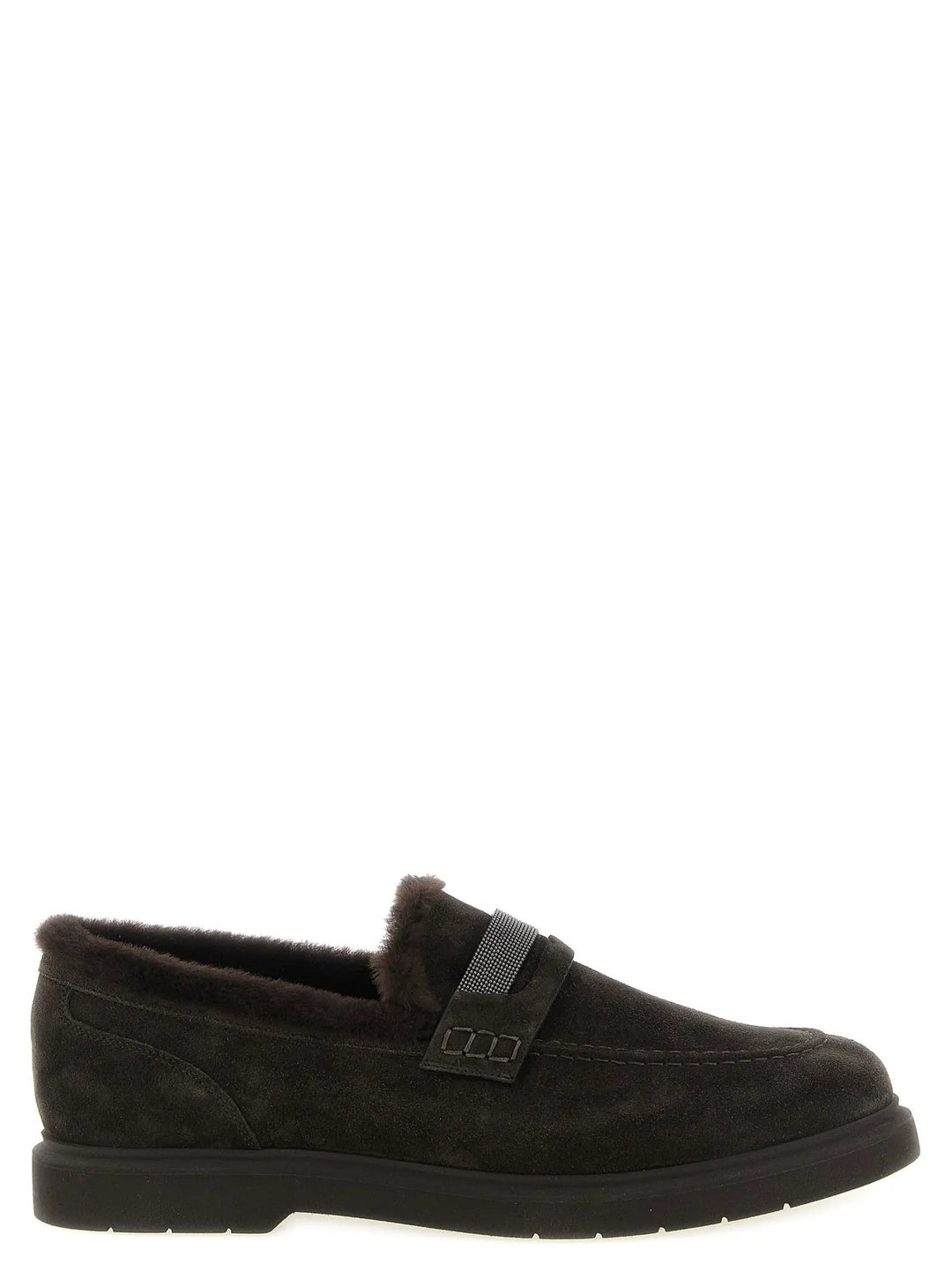 Brunello Cucinelli Sample Sale | Brunello Cucinelli Brown Calfskin Slip-On Loafers - | Designer outlet