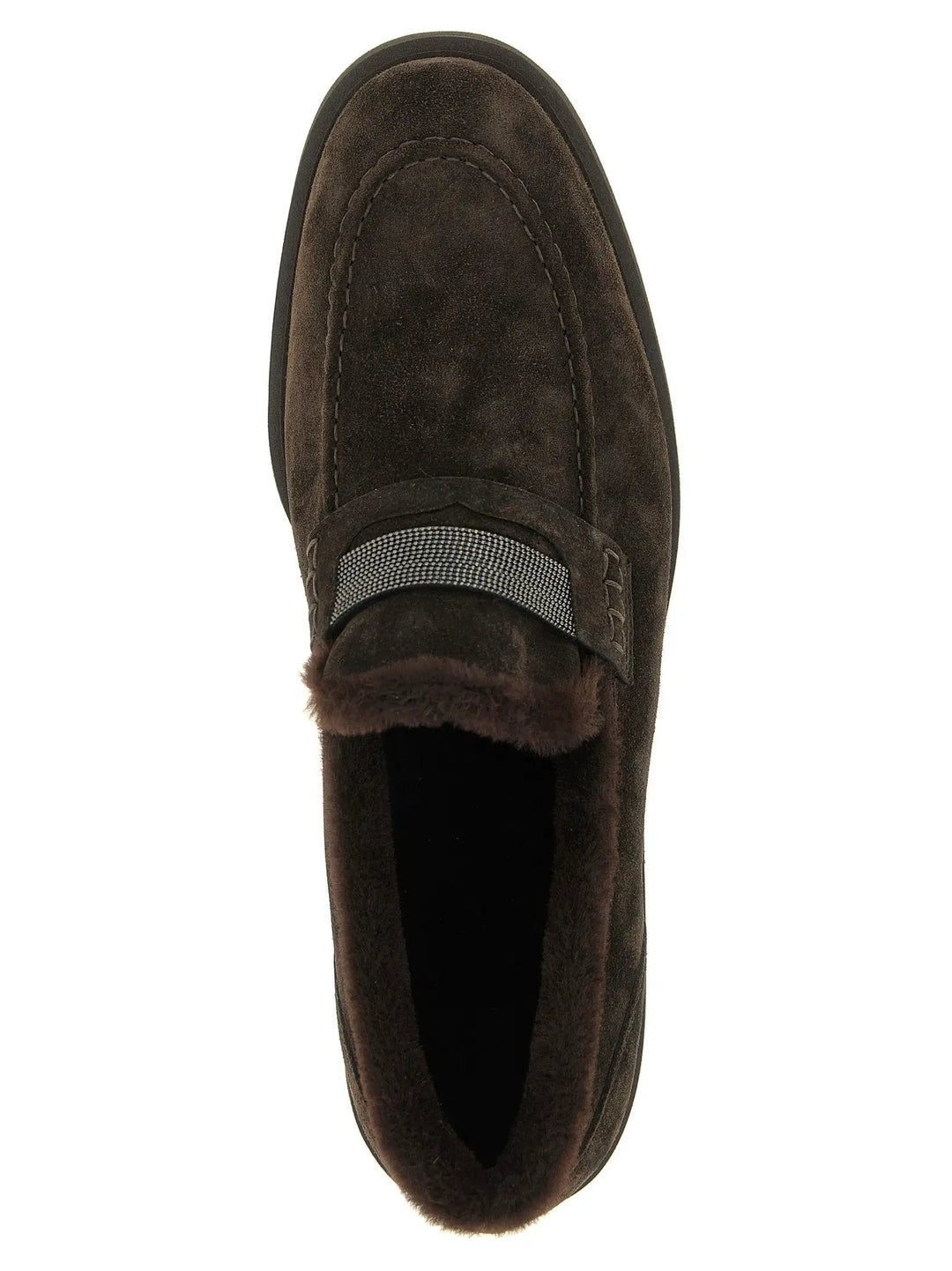 Brunello Cucinelli Sample Sale | Brunello Cucinelli Brown Calfskin Slip-On Loafers - | Designer outlet
