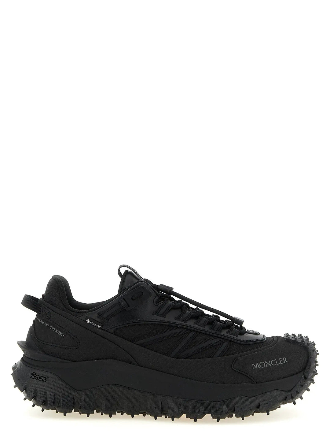 Moncler Sample Sale | Moncler Black Leather Athletic Sneakers - | Designer outlet
