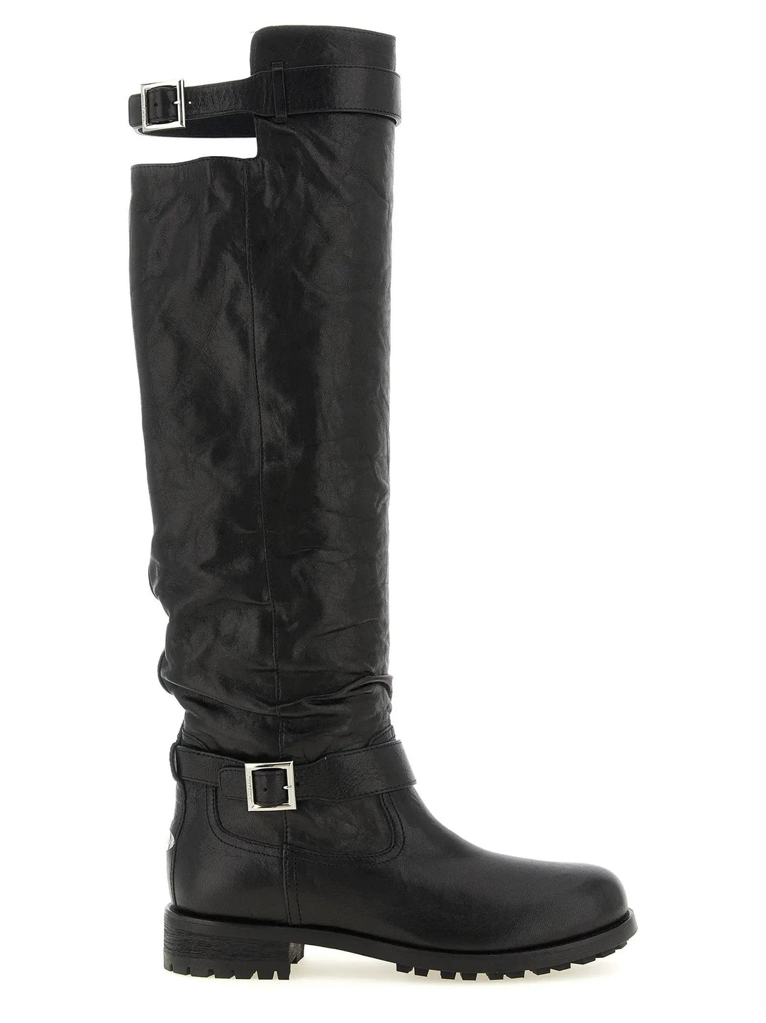 Jimmy Choo Sample Sale | Jimmy Choo Black Leather Over The Knee - | Designer outlet