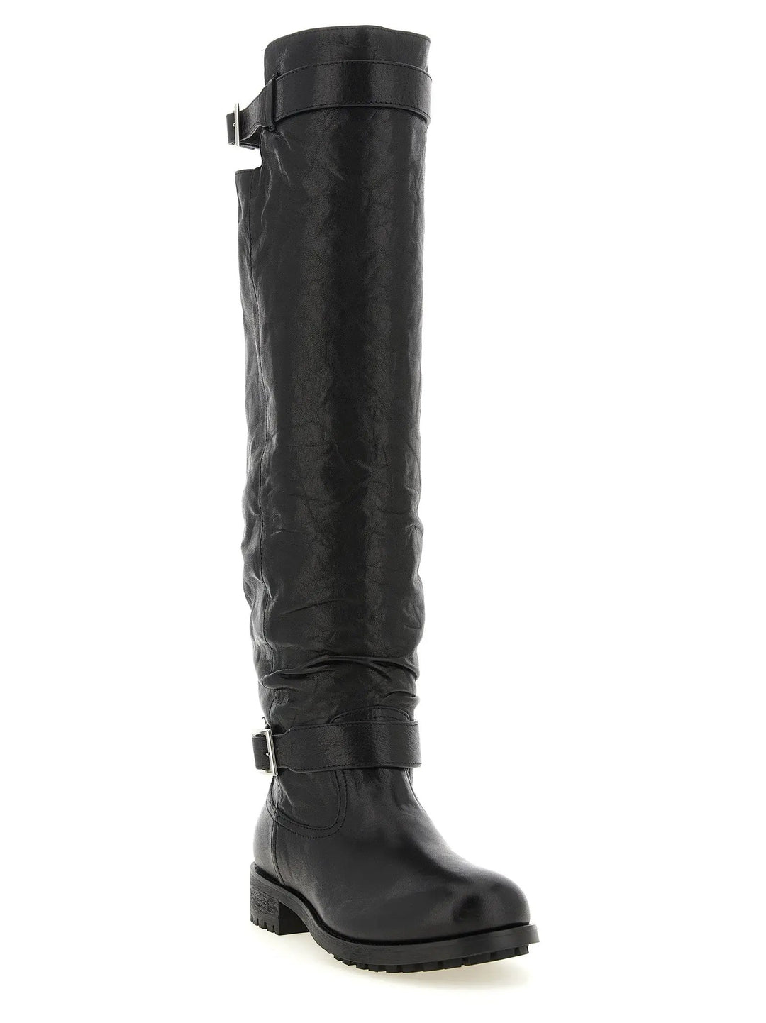 Jimmy Choo Sample Sale | Jimmy Choo Black Leather Over The Knee - | Designer outlet